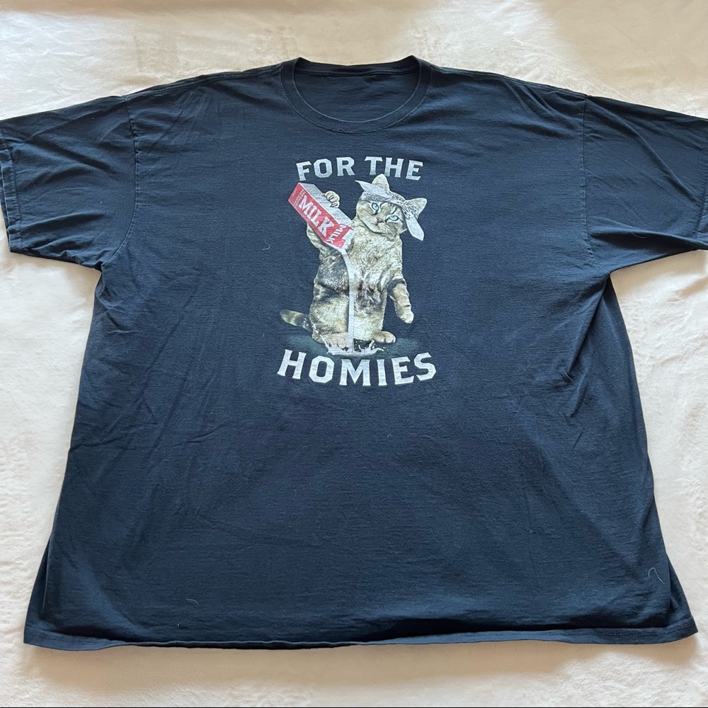 Mens Black Graphic Cat TShirt 3XL